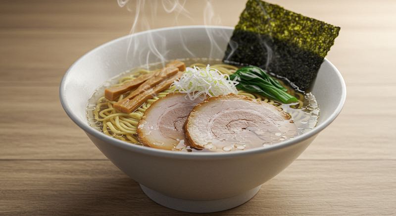 Soy sauce ramen with dead-clear broth
