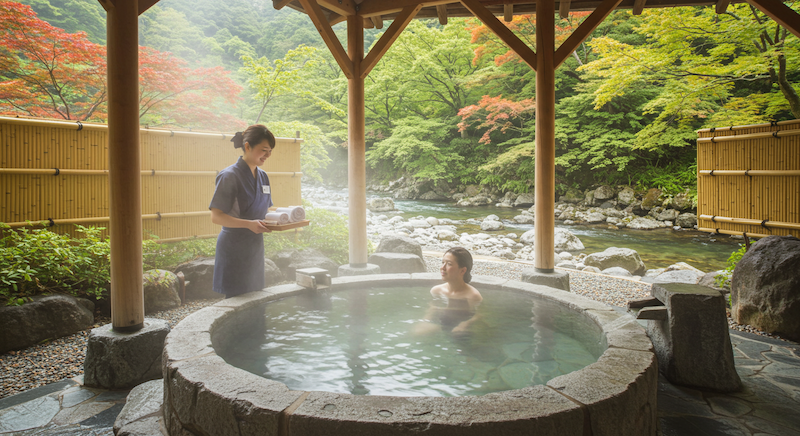 Japanese open-hot springs