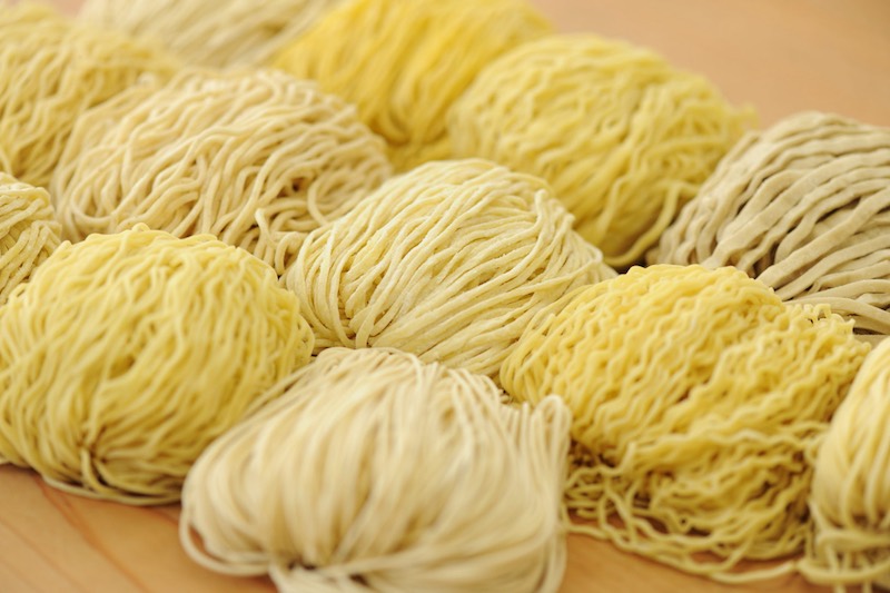 Freshly made ramen noodles