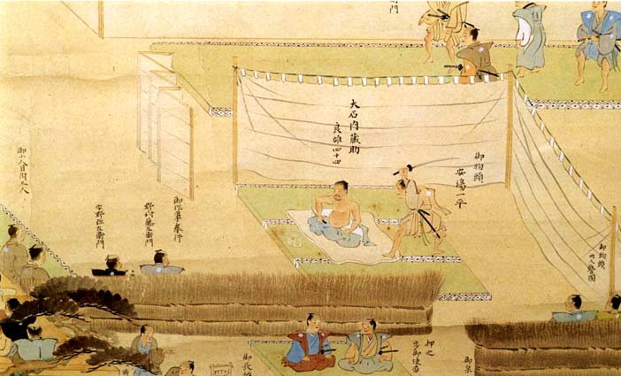 Illustration of Oishi Kuranosuke's seppuku