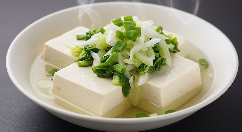 Hot tofu heated to the perfect temperature.