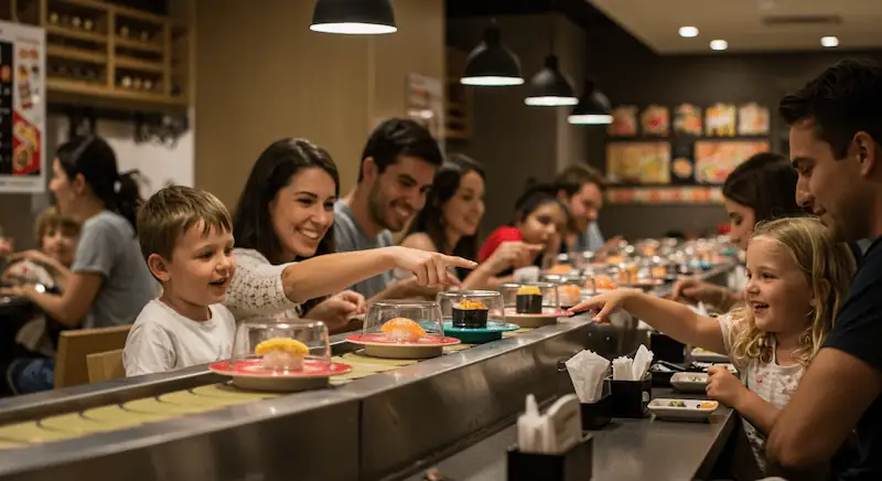Conveyor belt sushi that kids can enjoy