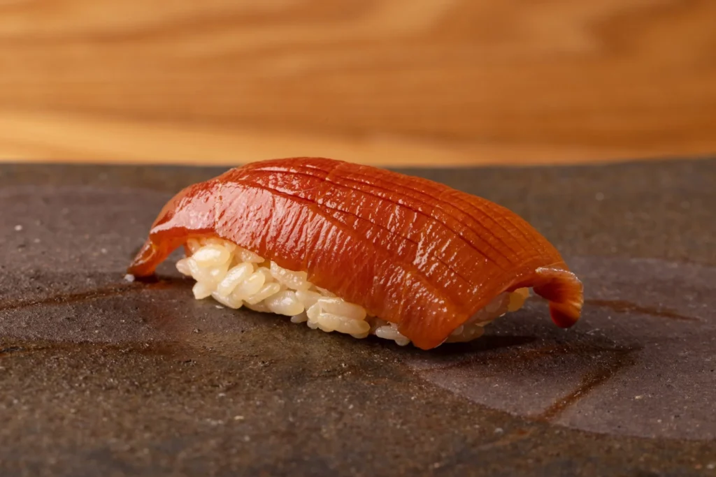 Carefully prepared tuna sushi
