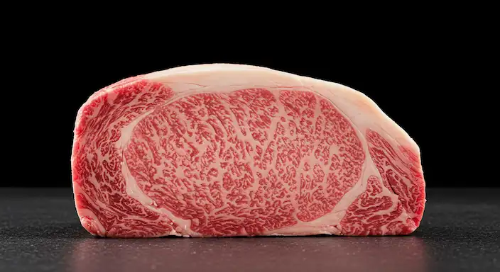 Beautifully marbled Wagyu beef