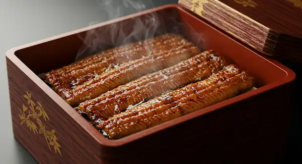 Fragrant eel rice served in a tiered box